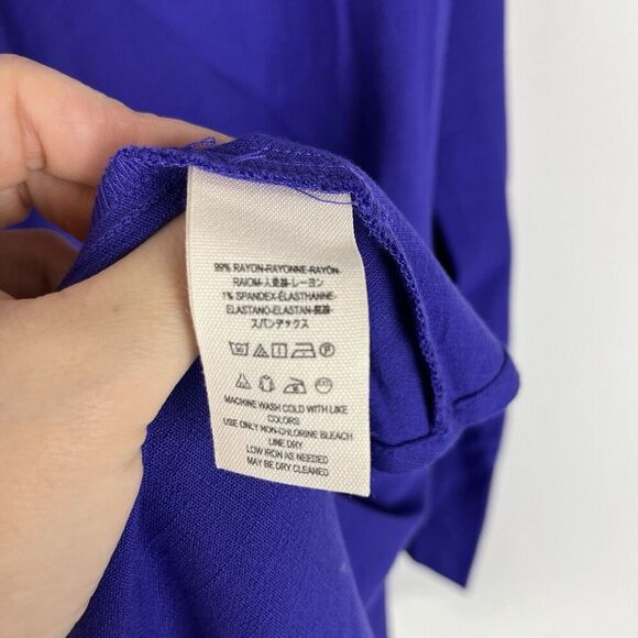 FREE PEOPLE Sz XS CLEAR SKIES ASYMMETRIC HEM COLD SHOULDER TUNIC VIOLET … - Picture 4 of 6